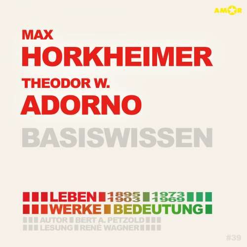 Cover von Bert Alexander Petzold - Max Horkheimer (1895-1973) und Theodor W. Adorno (1903-1969) Basiswissen - Leben, Werk, Bedeutung