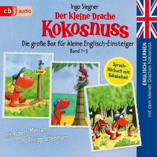 Cover von Englisch lernen mit dem kleinen Drachen Kokosnuss - Die große Box für kleine Englisch-Einsteiger - Band 1-3