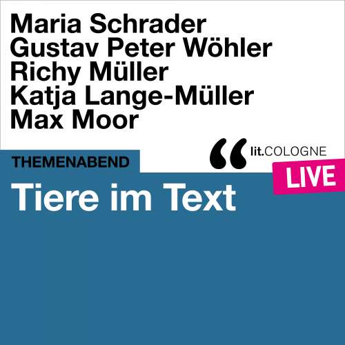 Cover von Maria Schrader - Tiere im Text - lit.COLOGNE live
