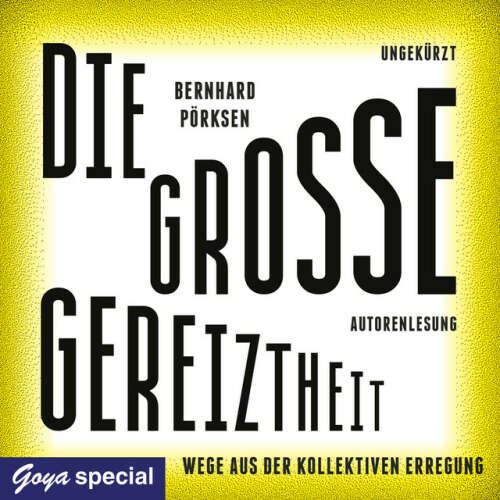 Cover von Bernhard Pörksen - Die große Gereiztheit. Wege aus der kollektiven Erregung (Ungekürzt)